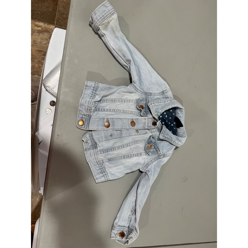 Kids‎ Light Wash Denim Jacket Button Up Trucker Jean Coat Light Blue